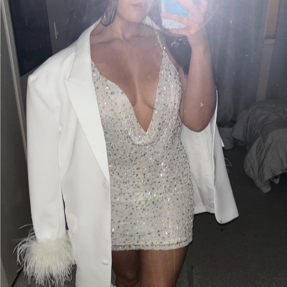 retrofete mich beaded mini dress